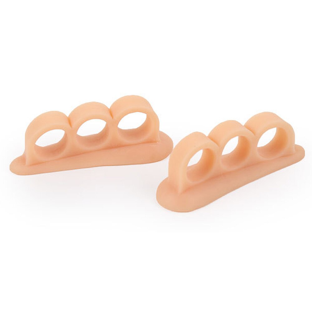 1Pair Silicone Gel Hammer Toe Straightener Corrector for Curled Toes Hallux Valgus Feet Foot Care Bunion Adjuster Tool: Beige