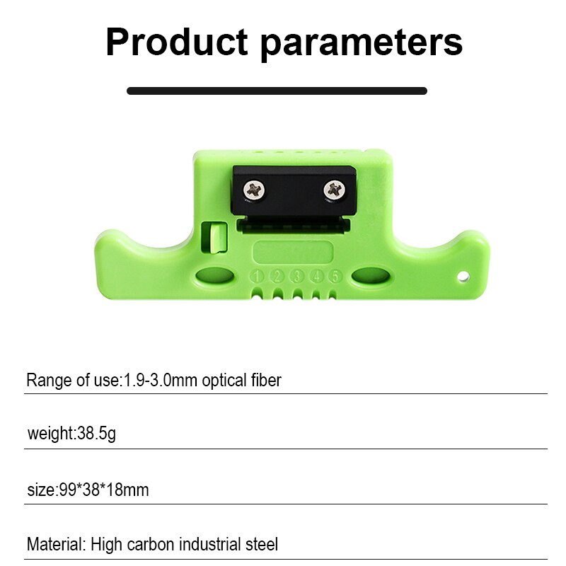 ONTi Fiber Optical Cable Ribbon Stripper Miller MSAT 5 Loose Tube Buffer Mid-Span Access Tool 1.9mm to 3.0mm Replaceable Blade