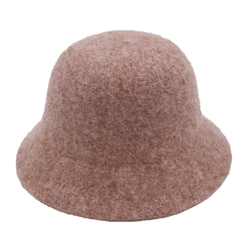Gorro de lana tipo Bucket para mujer, sombrero de pescador Vintage, versátil, 6 colores, plegable, para otoño e invierno,