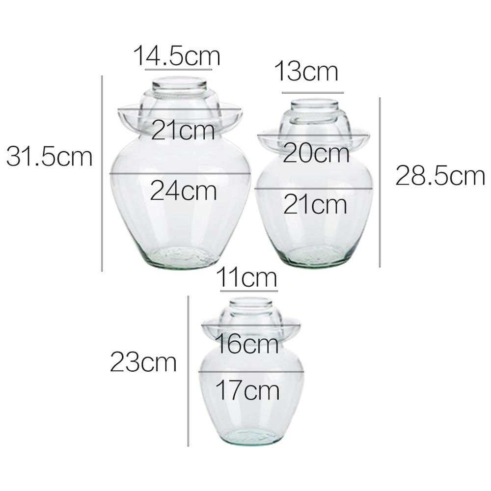 1pc japan korea gjennomsiktig glass kimchi krukke kjøkken fortykket syltet bokser husholdning syltet krukke syltetøy sylinder forseglede bokser
