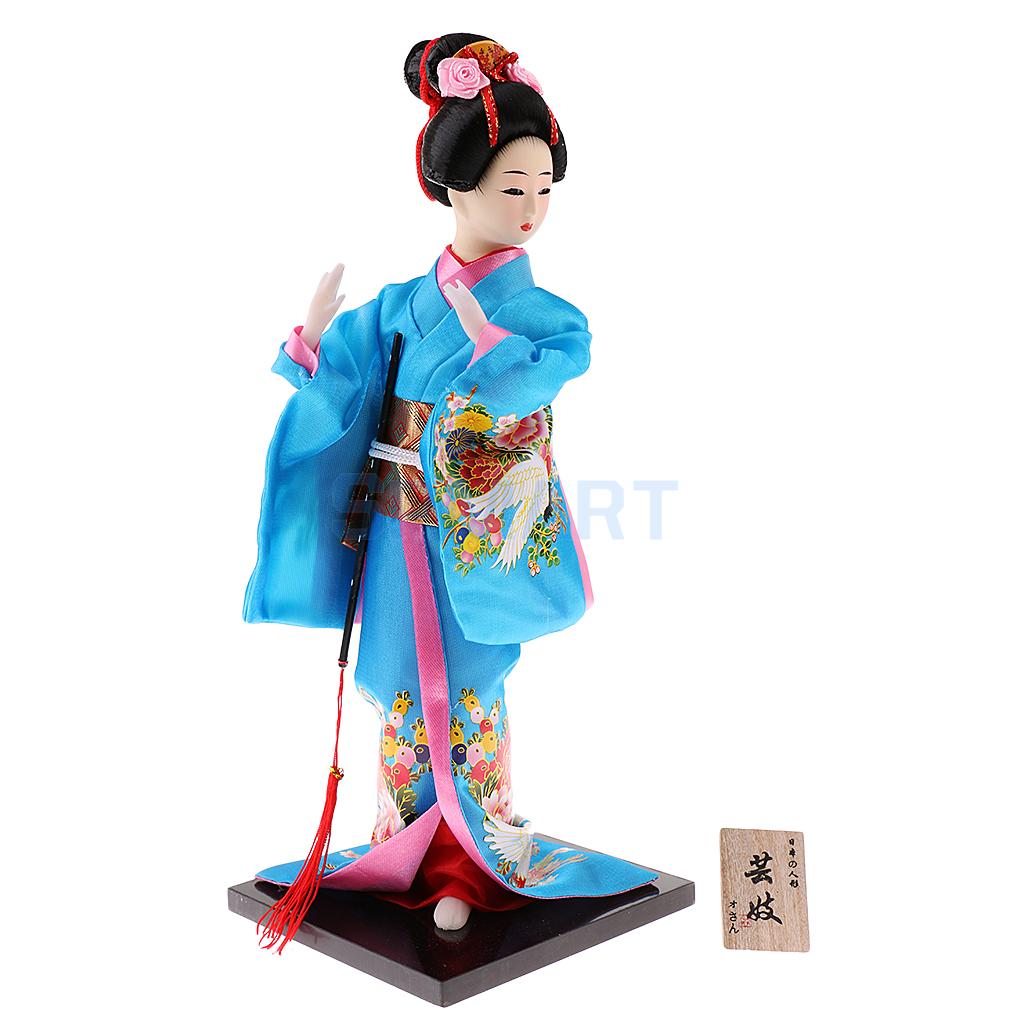 12 '' håndværk udsøgt japansk kimono geisha kabuki dukke til husdekoration udsmykning samlerobjekter håndværk