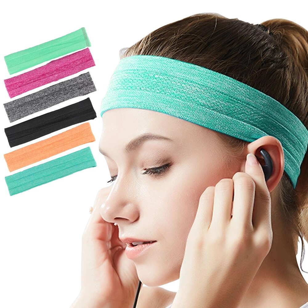 Sports headband running fitness sweatband elastic hair head absorbent sweat cycling jogging tennis yoga gym head bandage