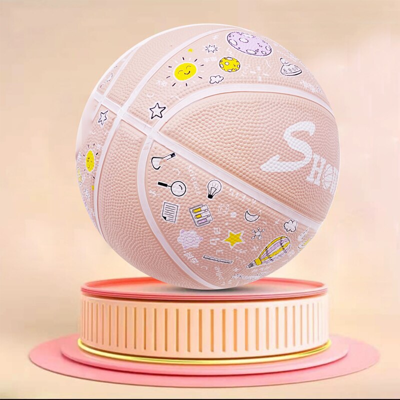 Jugend Basketball Größe 7/5/4/3 Für Indoor Outdoor Bouncy Gummi Basketball Für Kinder Mädchen Jungen Basketball: Pink Size3