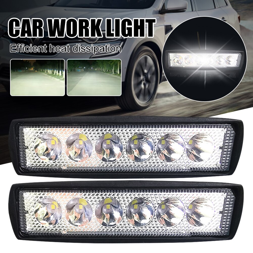 1/2 Stuks 6 Led 12W Drl Voor Auto Work Light Spotlight Universele Offroad Running Verlichting Voor Auto &#39;S truck Fog Lamp Koplamp Licht Bar