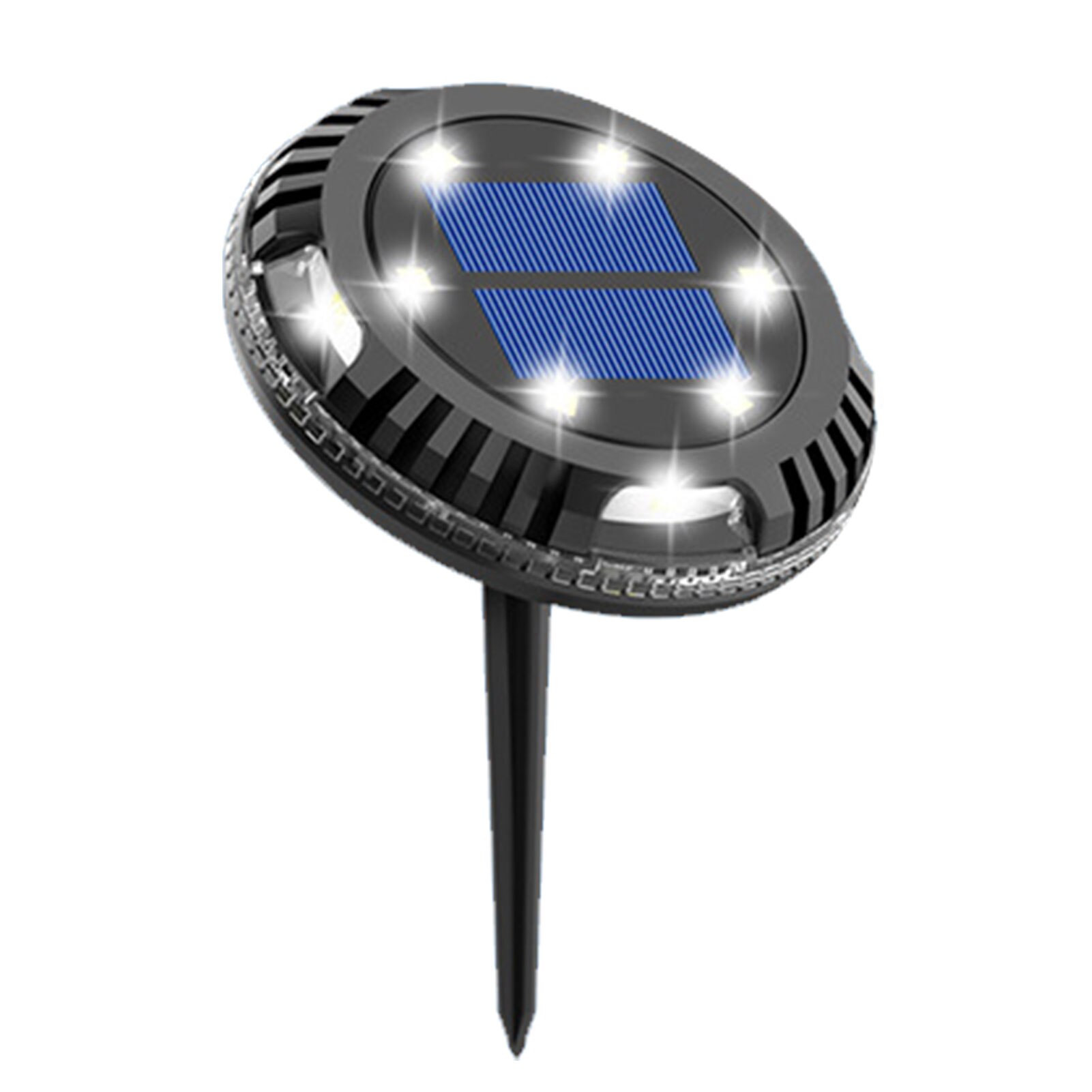 2pcs Outdoor Waterproof Ground Light Landscape 10 LEDs 180 Rotation Driveway Garden Decor Round Lawn Yard Solar Power Buried