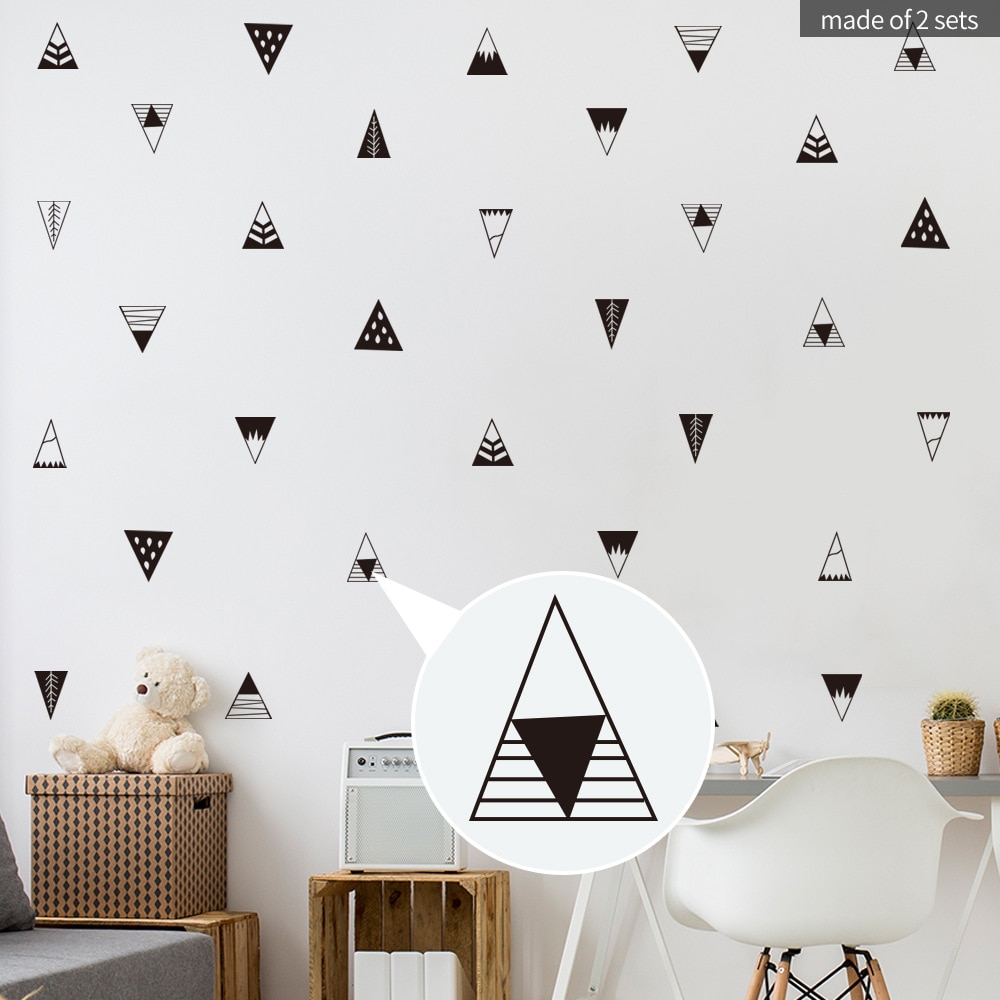 Geometry Hills Vinyl Decals DIY Woodland Mountain Wall Stickers For Kids Rooms Nursery Decor Mural Arts Poster Home Decoration