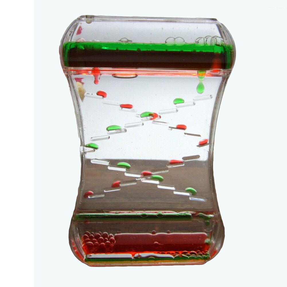 1pc drop olie timeglas flydende bevægelse boble timer skrivebord indretning børn legetøj fødselsdag: Rødgrøn