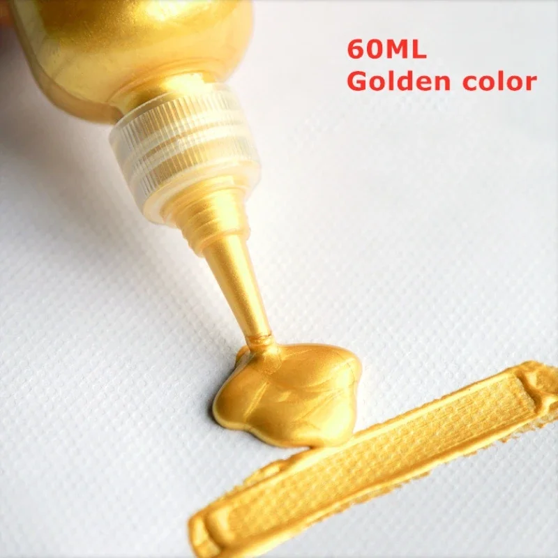 Pintura acrílica 60/300ml Metal oro plata cobre yeso muñeca goteo pegamento gancho pasta hecha a mano pigmentos D IY: Blanco
