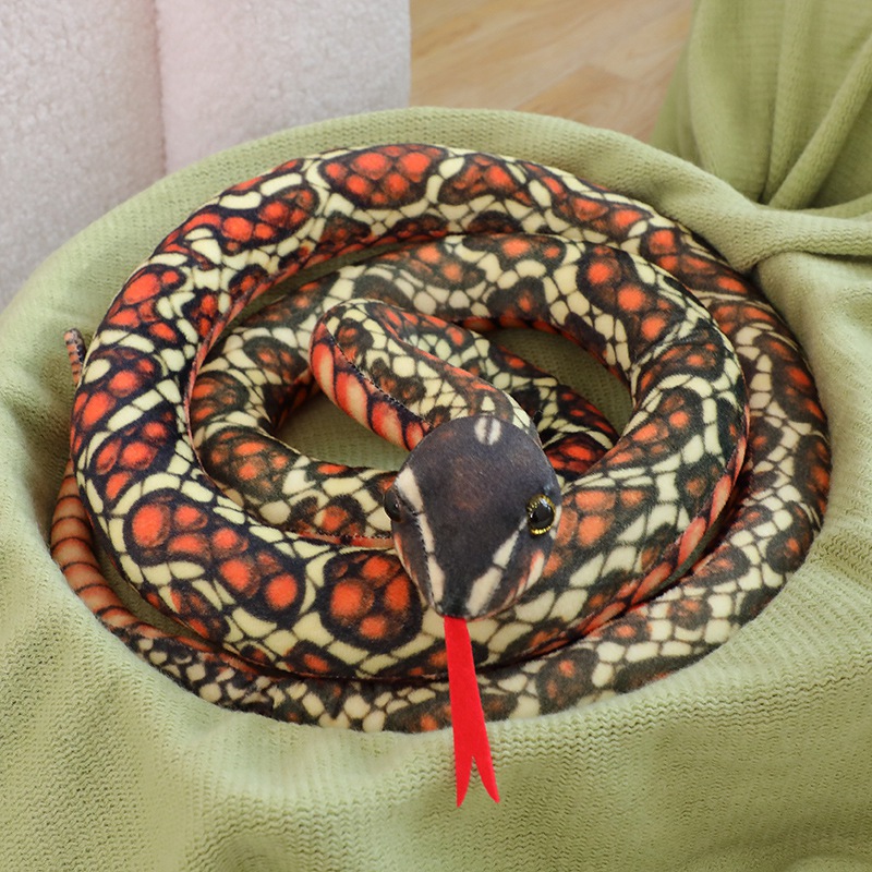 Jouet en peluche Python artificiel, Long serpent, jaune, Orange, vert, décoration de maison, décorations de: Clair / 11cm-30cm