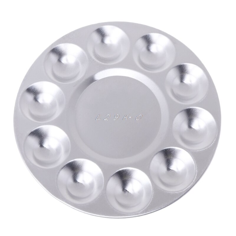 Olie Verf Palet Plaat Aluminium Ronde Olie Verf Palet Art Kleur Mengen Plaat Met 10 Groeven Art Supplies