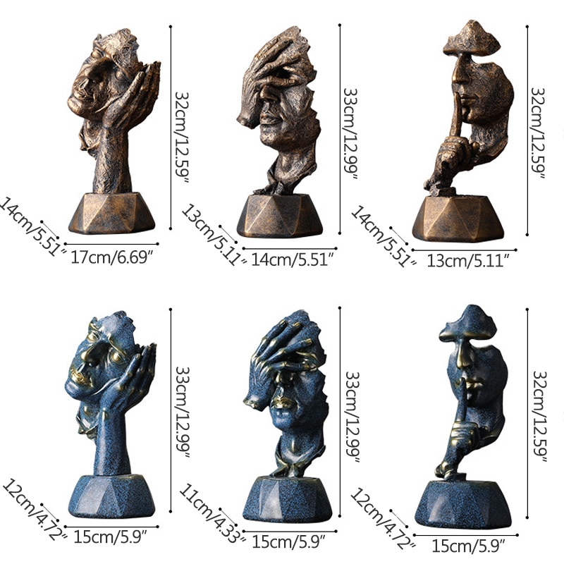 Europæisk sort harpiks tænker skulptur miniature model figurer kunsthåndværk ornamenter boligindretning tilbehør fødselsdag