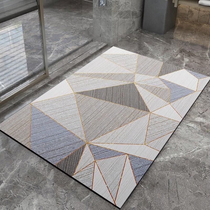 Geometrisch Absorbent Bad Matte Schnell Trocknend Bad Teppich Non-slip Eingang Fußmatte Nappa Haut Boden Matten Wc Teppich Hause decor: Geometric-4 Bath Mat / 50X80CM