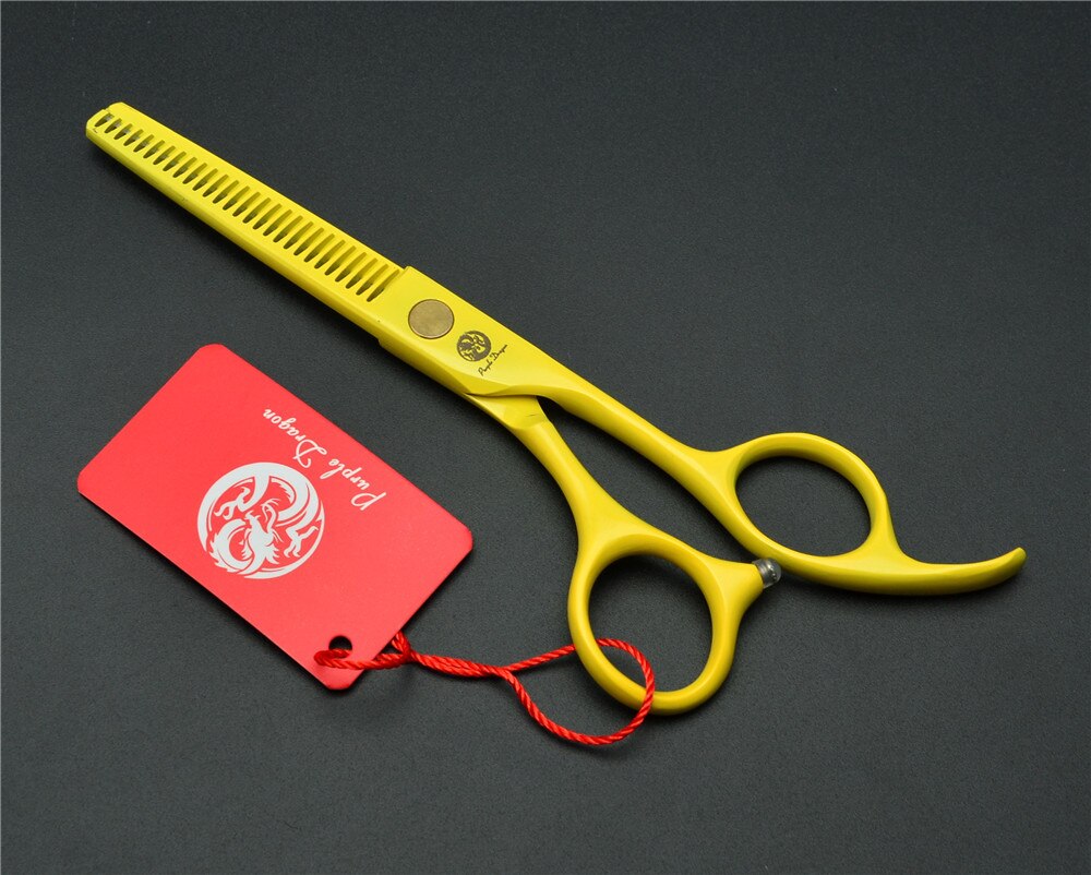 6 inch Hairdressing scissors set Straight Thinning Barber shears Personality Hair Cutting Shears: PD-6T YLgift box