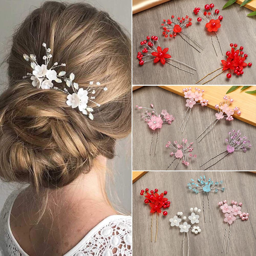 1 Stuks Bruids U-Vormige Pin Metalen Barrette Clip Haarspelden Strass Parel Vrouwen Haaraccessoires Bruiloft Kapsel Tools