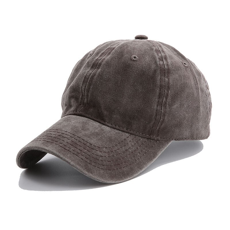 Washed Cotton Pure Color Light Board Women Men Baseball Cap Multi-Color Optional Bone Cap Adjustable Outdoor Hip-Hop Hat: Brown