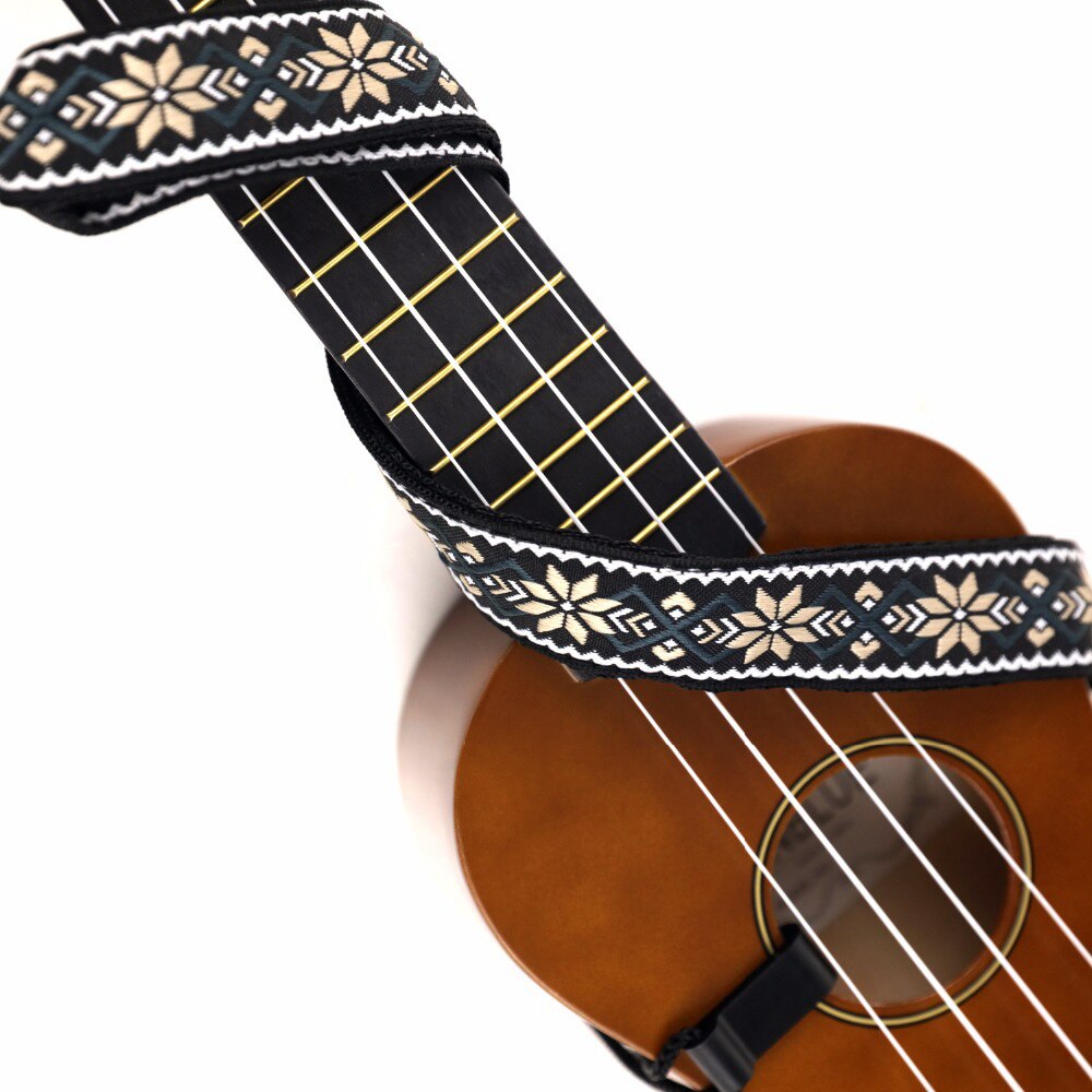 Adjustable Ukulele Strap Guitar Parts Accessories Neck Belt Black Hook Nylon Ukelele Strap