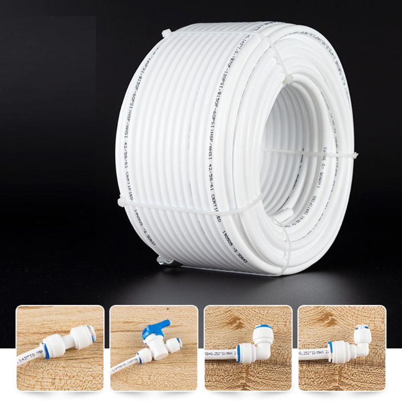 Manguera Flexible de tubo de PE blanco de 1/4 pulgadas para sistema de filtro de agua RO, ósmosis inversa para acuario