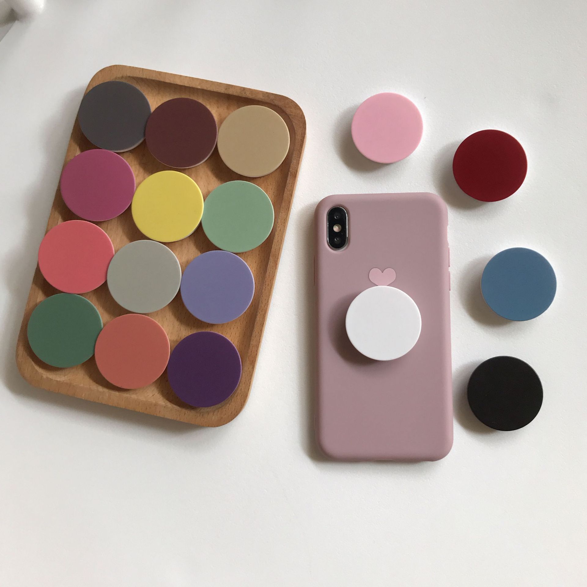 Universal Solid Color Round Airbag Bracket Expanding Stand Grip Mobile Phone Finger Holder For iPhone Samsung Huawei Support