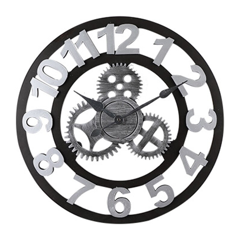 40/50cm Vintage silencieux horloge murale arabe chiffre romain pendule horloges décor: 50SN