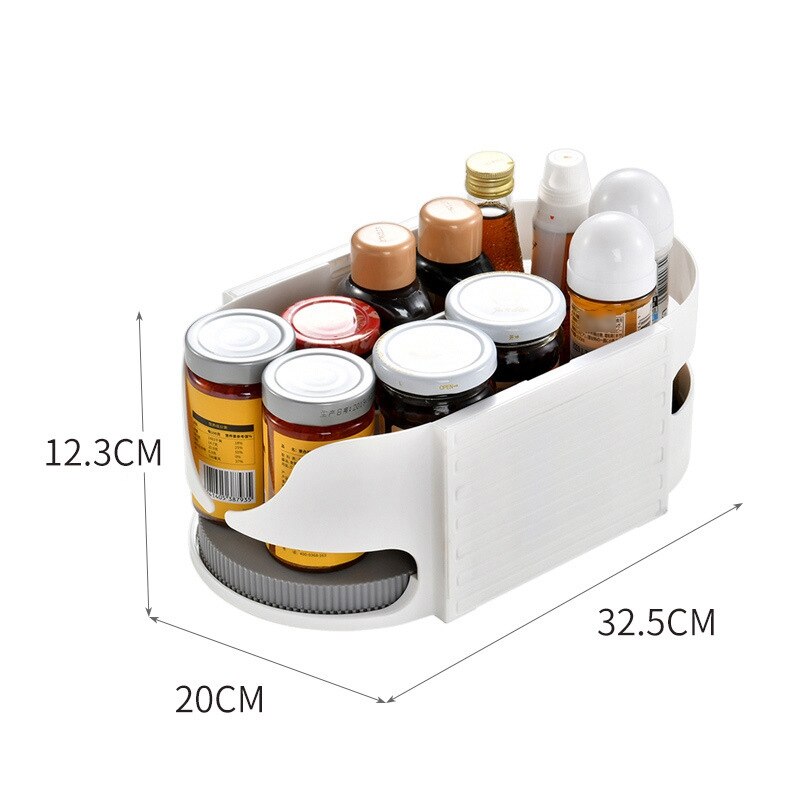 Dubbele Roller Roterende Opbergdoos Keuken Koelkast Drank Bier Rack Roto Caddy Swivel Organizer