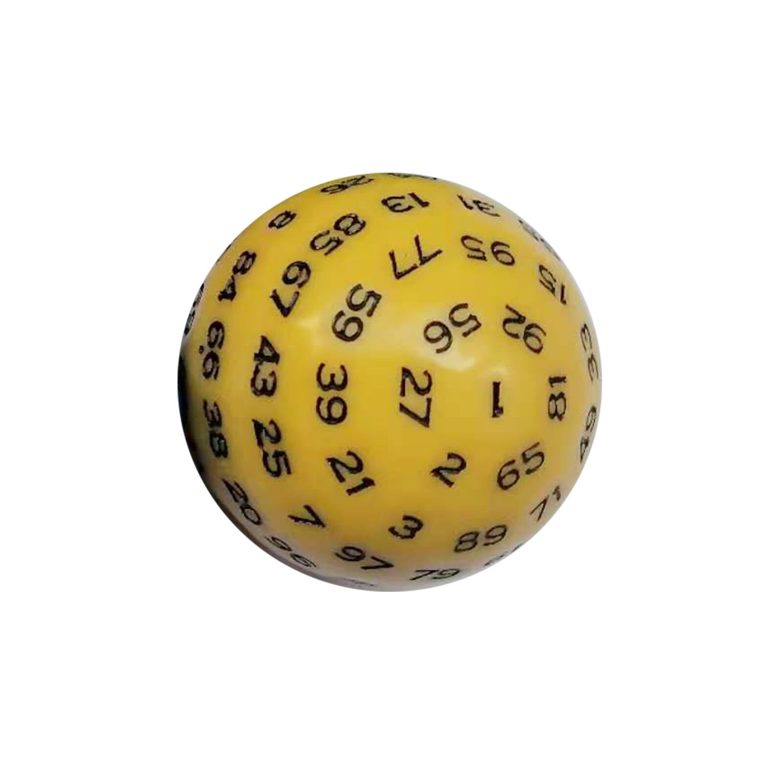 Polyhedrale Dobbelstenen 100 Zijden Acryl 100 Zijdig Cube D100 Game Dice Voor Tafel Board Rol Playing Game: Yellow