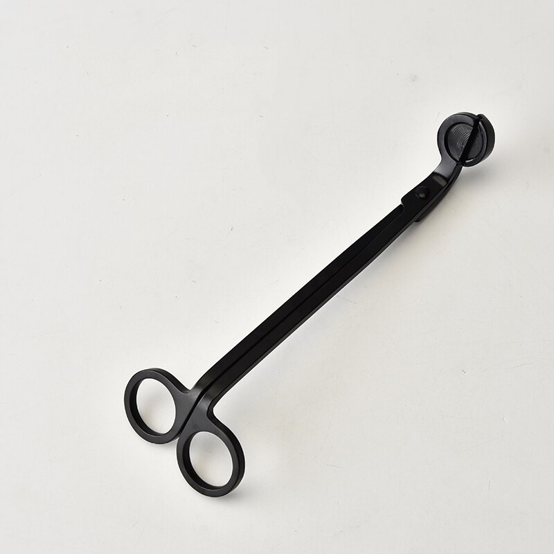 18cm Round head Candle Wick Trimmer Black Silver Gold Stainless Steel Candle scissors trim wick Cutter Snuffer Tool Hook Clipper