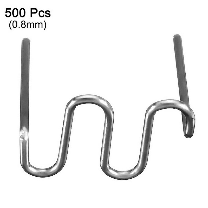100/500Pcs Nietmachine Plastic Reparatie Standaard Pre Cut Wave Nietjes Bumper Carrosserie Reparaties 0.8Mm Wave Nietjes rvs: A 0.8mm 500pcs