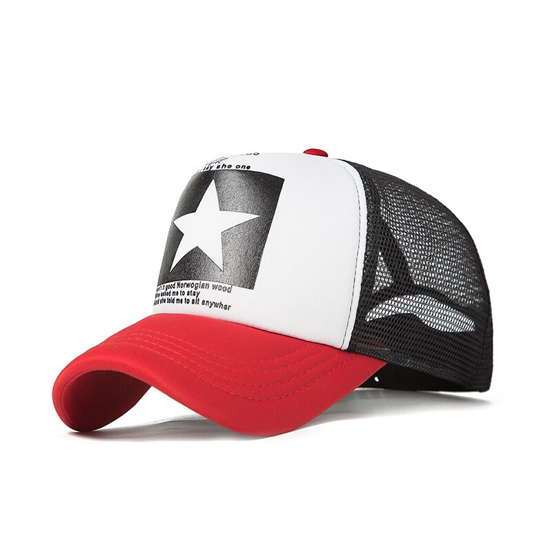 Marken-baseballkappe, damen-baseballmütze, atmungsaktive sommer-mesh-kappe für herren und damen, baseballkappen, gorras: Weiß rot