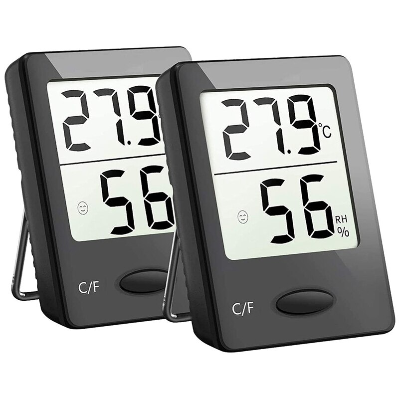 Humidity Gauge, Room Thermometer Hygrometer, Mini Size Indoor Thermometer with Air Comfort Indicator, Black: Beige