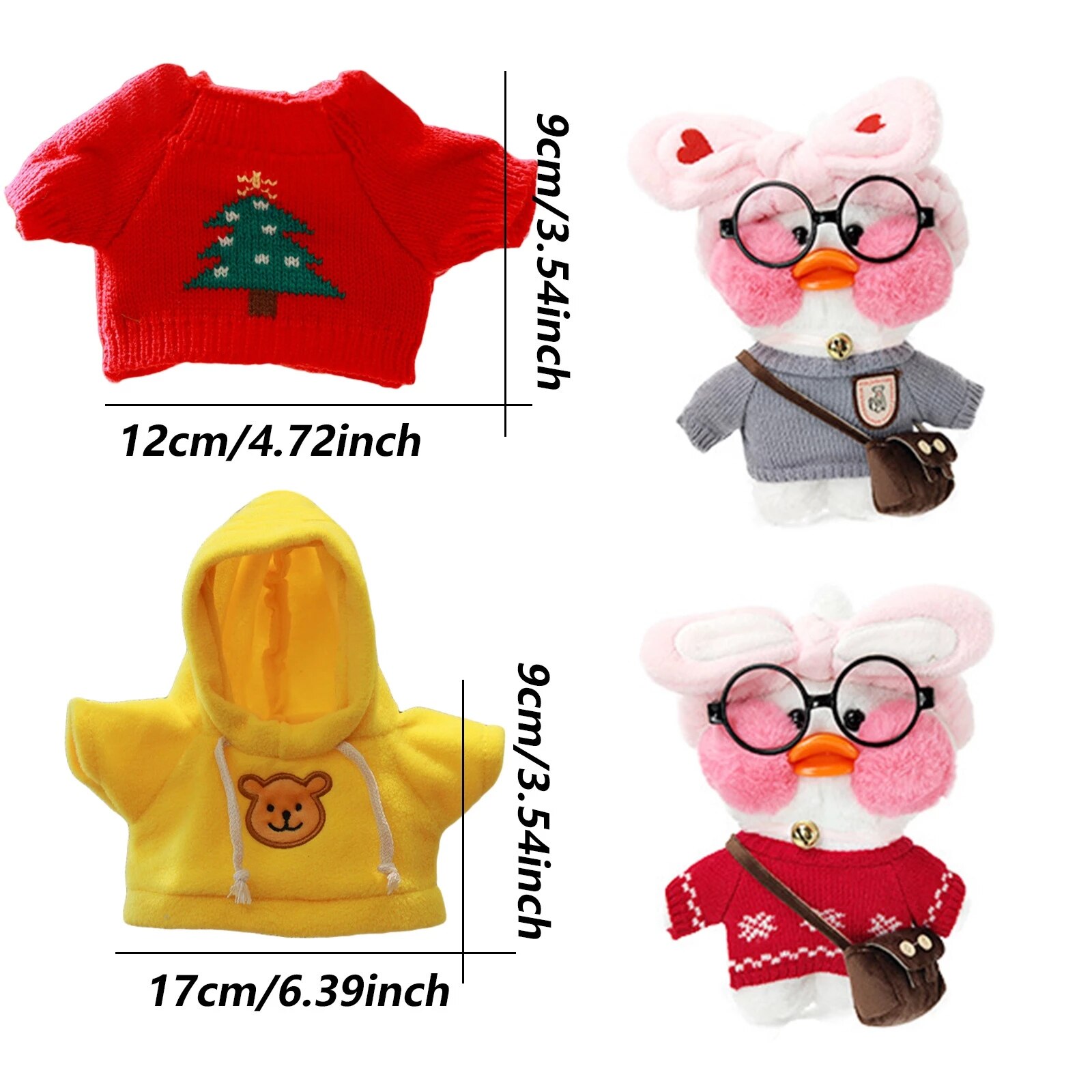 Lalafanfan – vêtements de poupée de canard en peluche multicolore, 30cm, accessoires, jupe douce, manteau en coton, hauts adaptés à la poupée de canard, jouets pour enfants, pour enfants