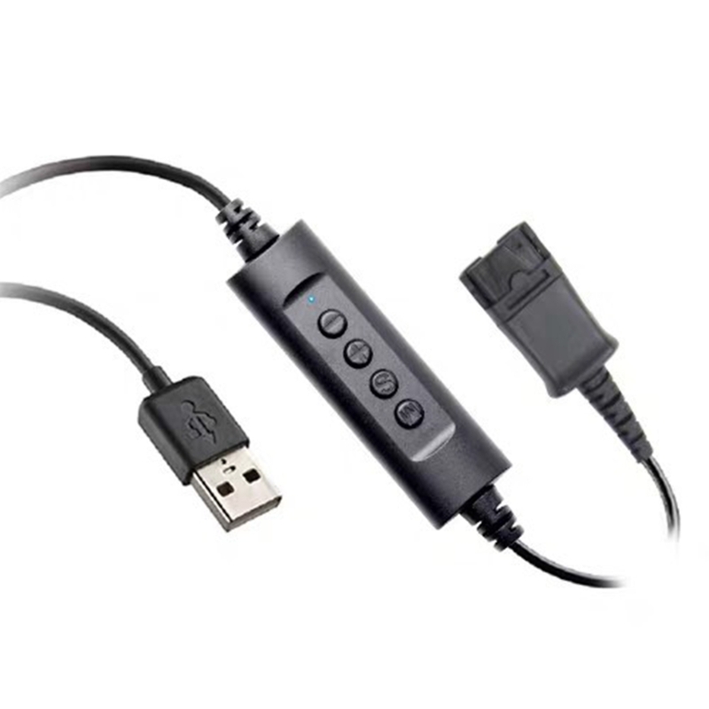 Headset Quick Disconnect QD Cable to USB Adapter Cable with Volume Adjuster USB-QD Headset Adapter Cable Accessory