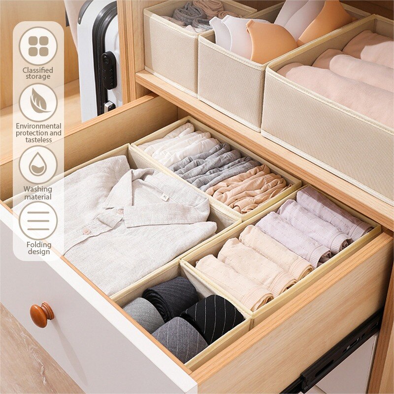Home Foldable Closet Organizer For Underwear Strong Underwear Storage Box Socks Bra And Panties Drawer Organizer Drawers Bin