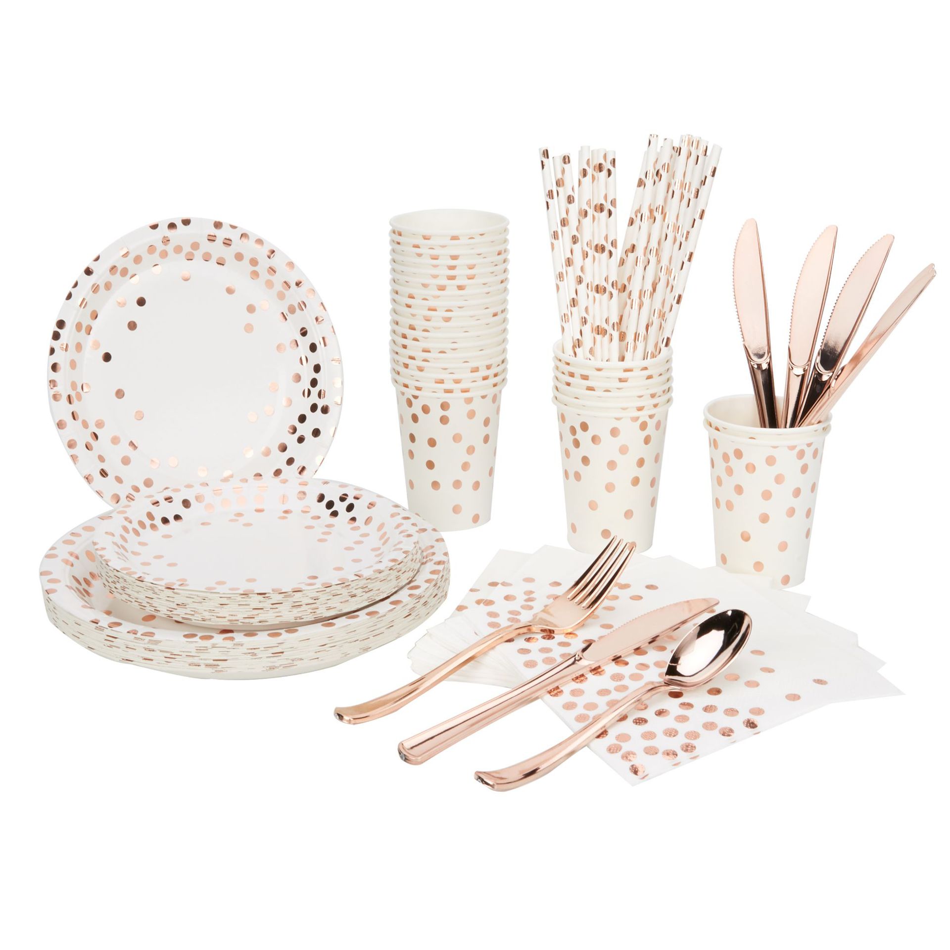 116 pçs de alta qualidade dourado conjunto de talheres descartáveis placa/guardanapo adulto feliz aniversário festa decoração crianças aniversário casamento: White 116pcs