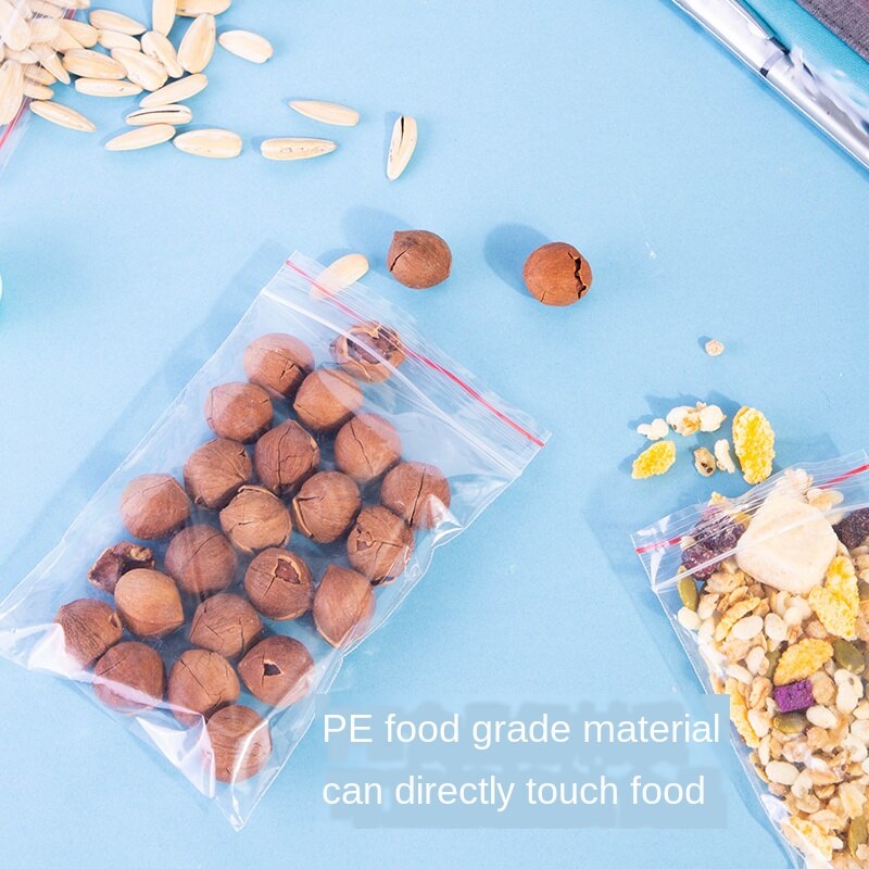 Ziplock Bag Plastic Bags Packaging Sealing Pocket Food Packaging Plastic Bag Transparent Thickening Disposable self-sealing bag