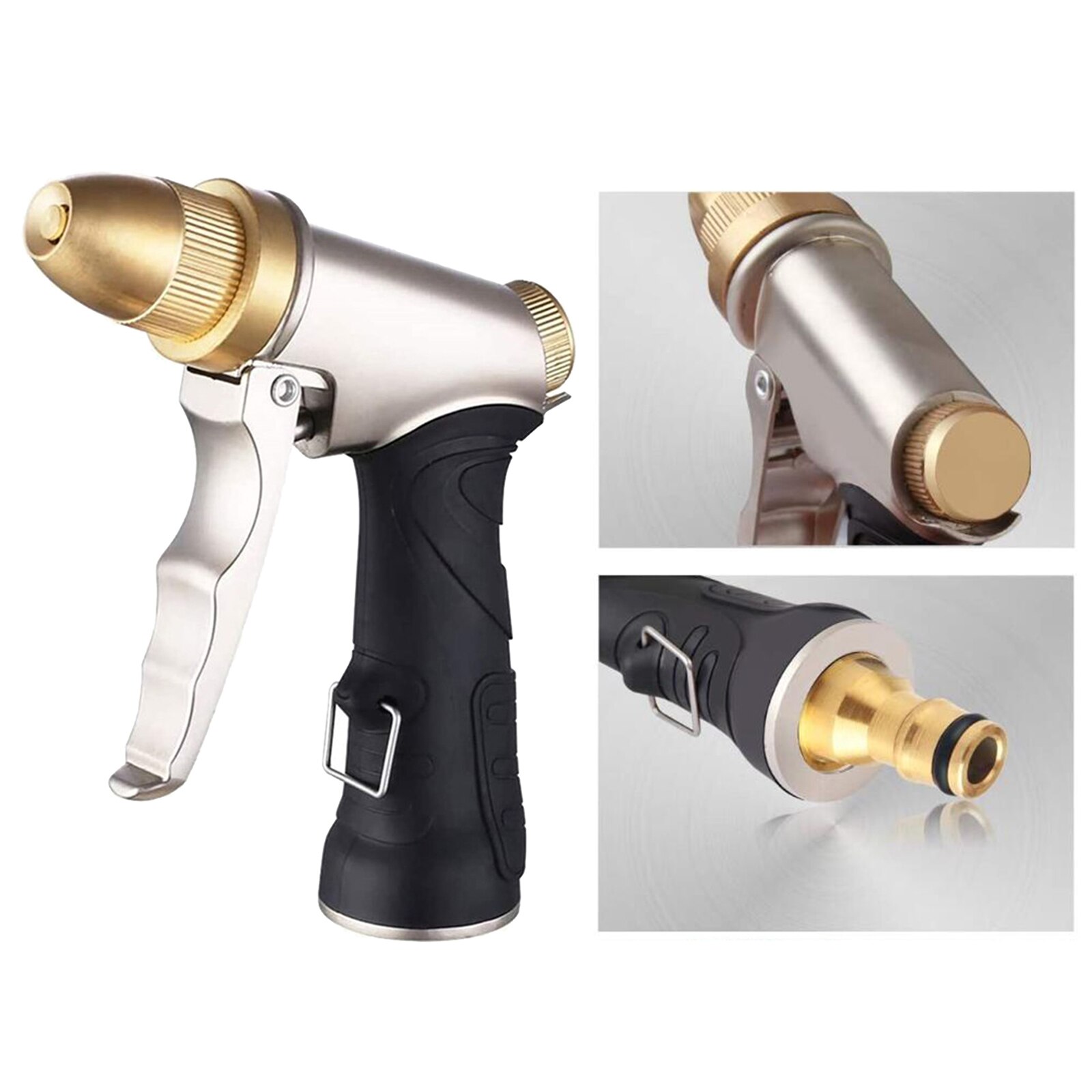 Heavy Duty High Pressure Garden Hose Spray Nozzle Head Adjustable 4 Patterns