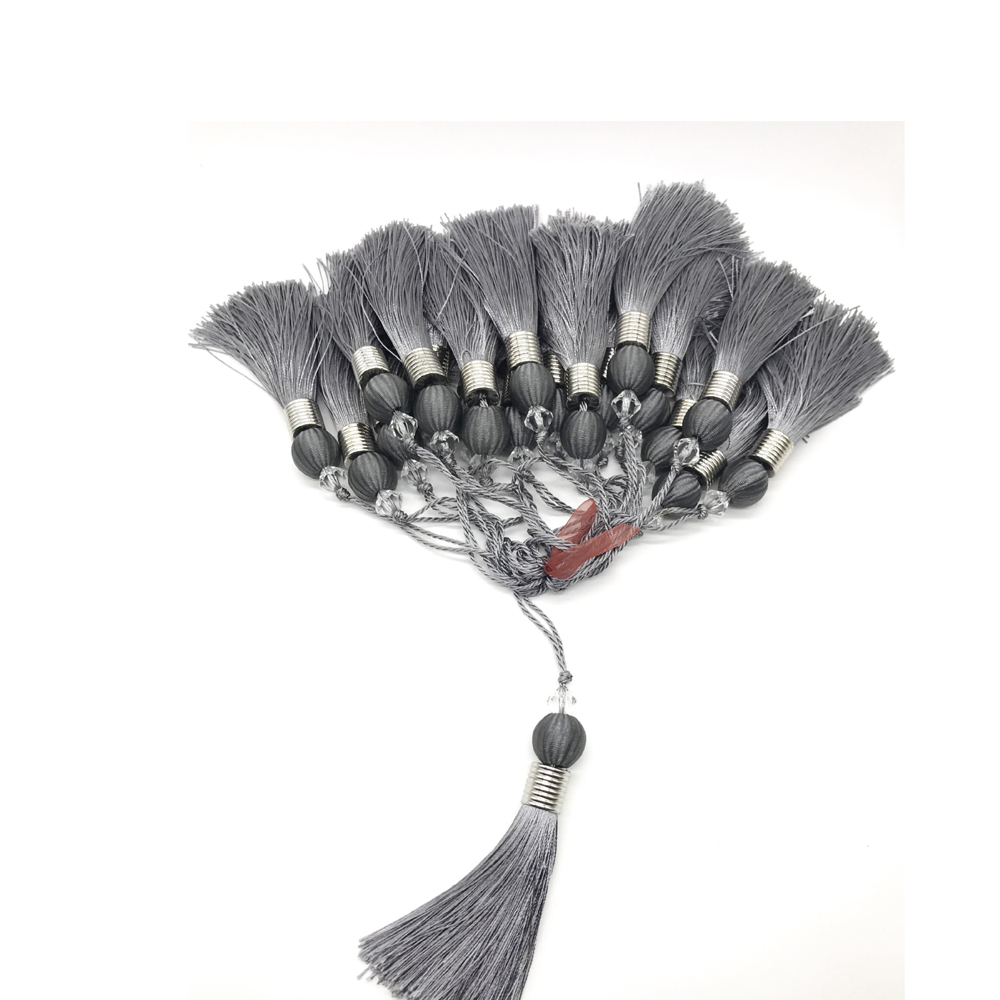 Pompon boule avec corde suspendue 10cm, 2 pièces/lot, garniture pompon à coudre en soie, décoration clé pour rideau, décoration de la maison