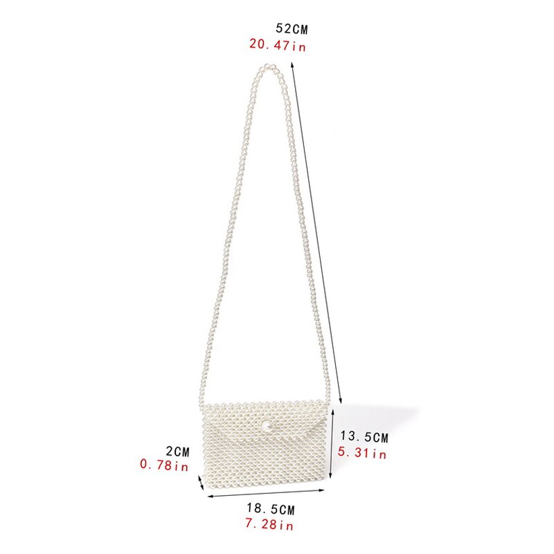 Brand Hand-woven Pearl Bags Lady Beaded Shoulder Bag Women Party Vintage Handbag Ins Small Flap Bag Mini Cross body Bag