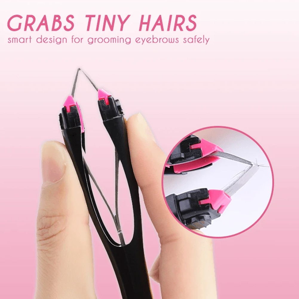 Pinzas para cejas retráctiles, automáticas, maquillaje para cejas, herramienta de depilación cosmética KG66