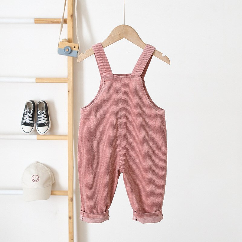 Baby Boy Overalls Effen Kleur Herfst Lente Corduroy Meisjes Jumpsuit Casual Losse Baby Kids Jumpsuit Broek Met Zakken