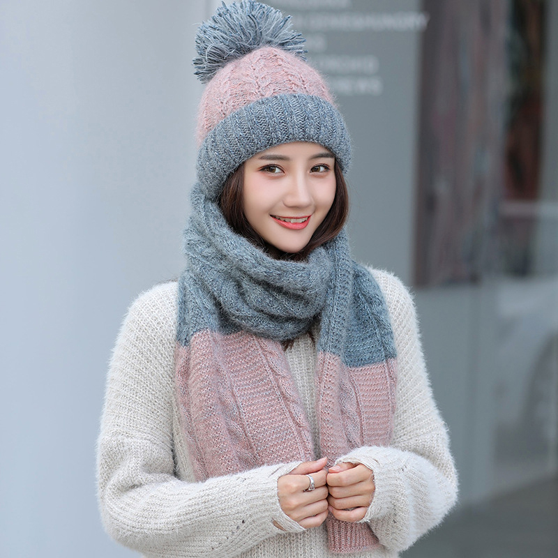 Ht2687 dames winter muts sjaal set dikke warme dames winter accessoires dames gebreide muts en sjaal dames mutsen dames winter set