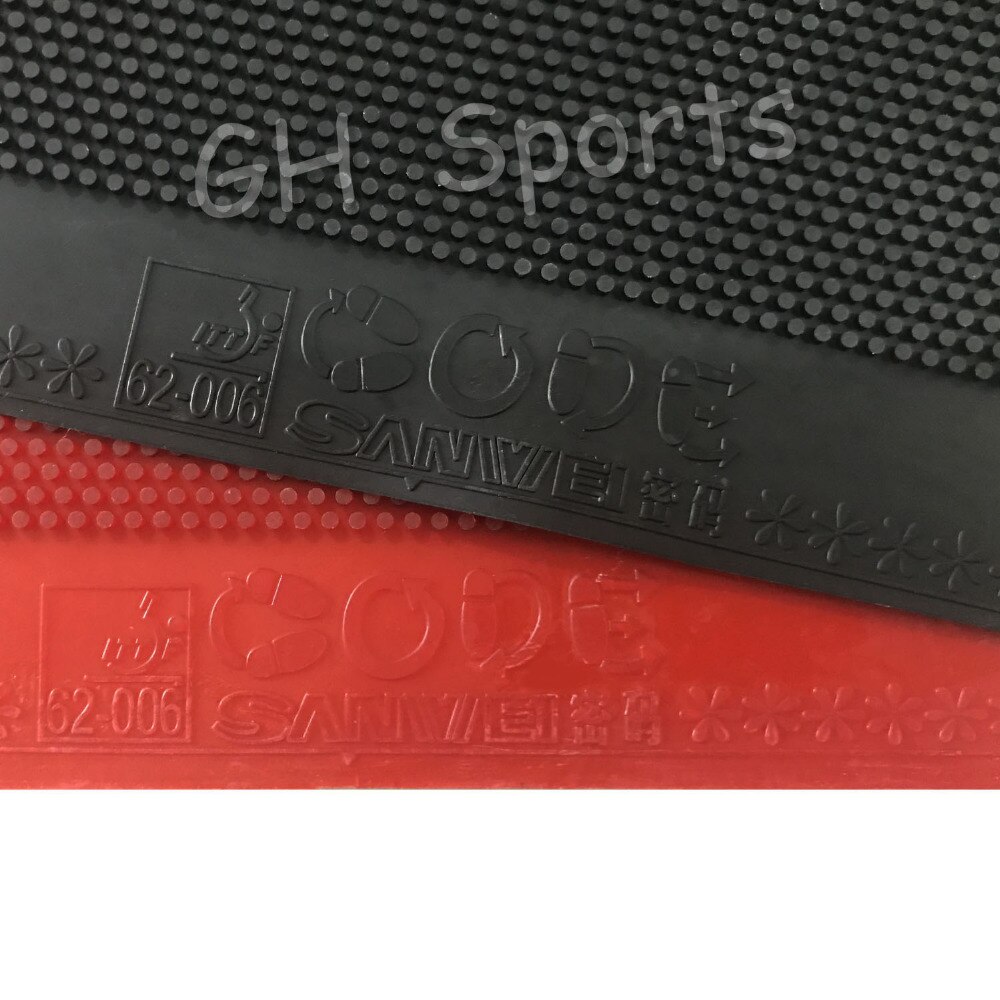 Sanwei CODE Lange Pips-Out Tafeltennis PingPong Rubber Zonder Spons Bovenvel OX