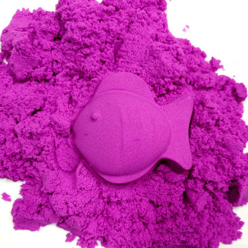 300g Dynamische Zand Gepresenteerd Zes Mallen Pluizige met Gereedschap Dynamische Magic Strand Ruimte Zand Speelgoed voor Kinderen Anti Stress speelgoed: Paars