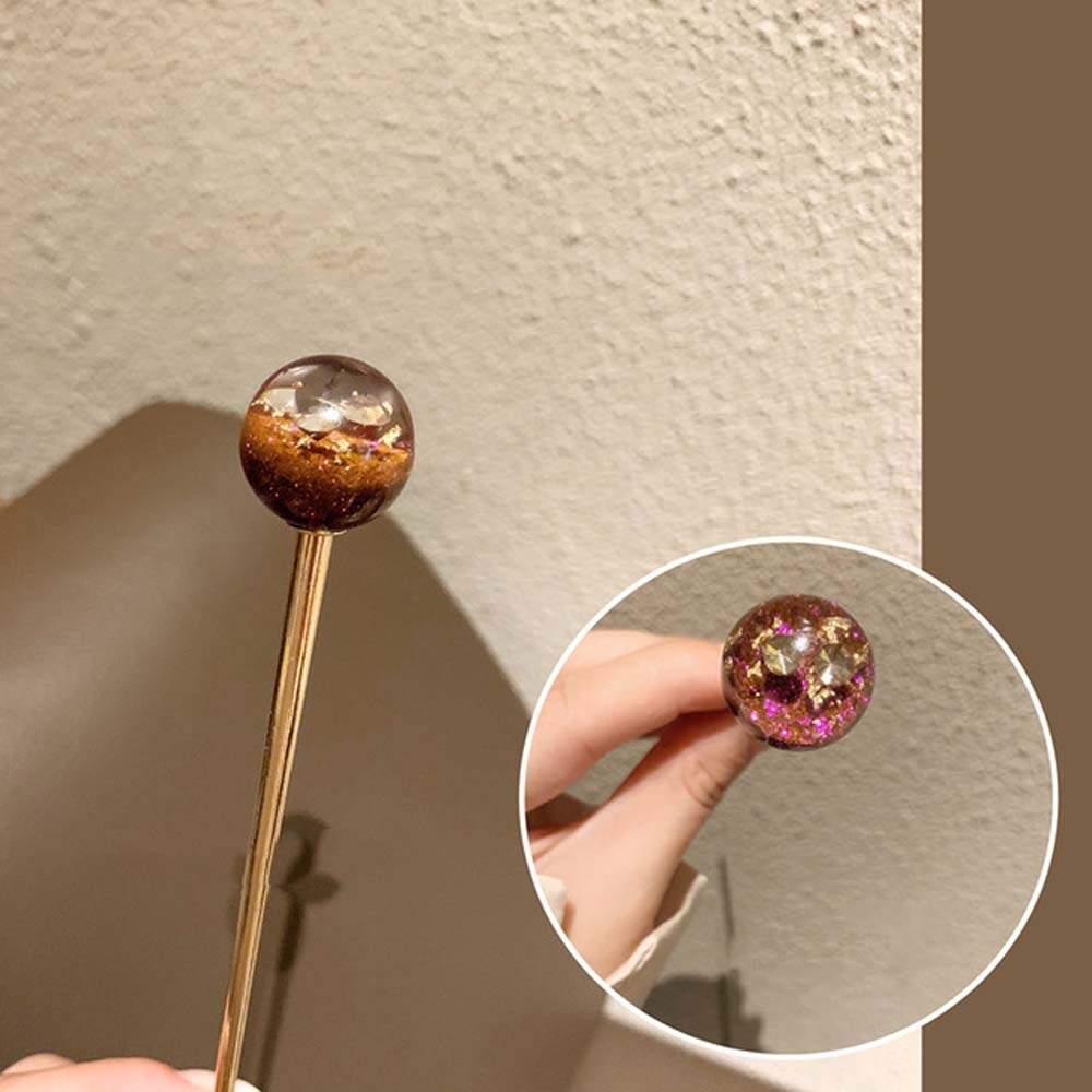 Metalen gouden kleur handgemaakte haarspeldjes voor vrouwen haaraccessoires japanse stijl gouden folie sterrenhemel haarspeldjes haarstokjes: Brrr