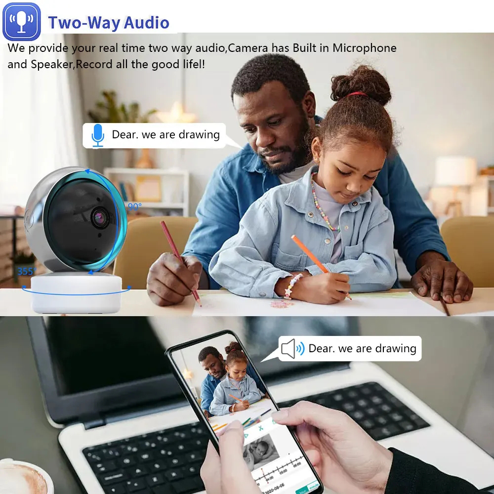 Tuya Smart Life 5MP Wifi PTZ IP-beveiligingscamera Indoor Auto Tracking Draadloze CCTV-bewakingscamera 2-weg audio Babyfoon