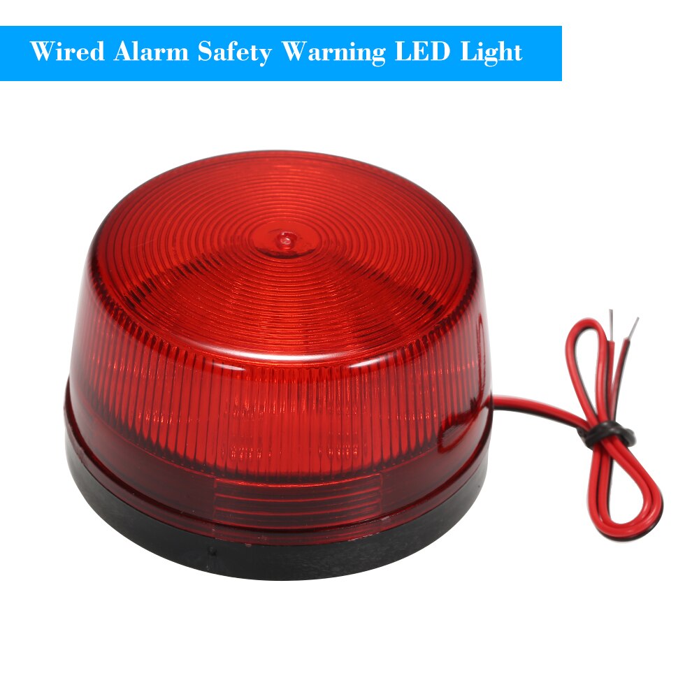 12v 120ma trådat larm stroboskop signal säkerhetsvarning led-lampa blinkande vattentät säkert säkerhet för larmsystem: Röd