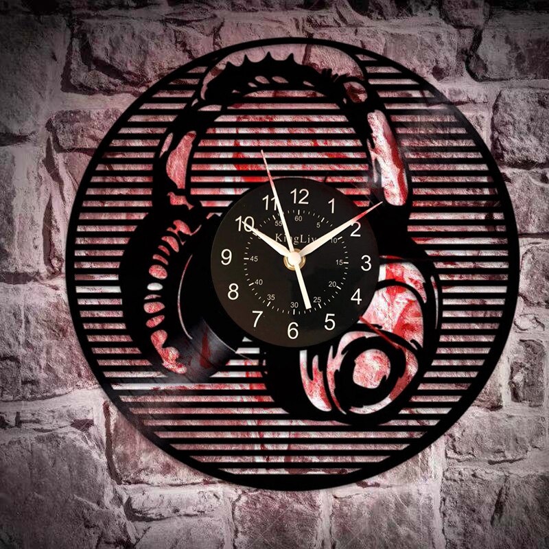 Reloj de pared de vinilo con música y auriculares | Reloj de pared | reloj de vinilo LED | Decoración de pared Vintage | Reloj de pared Negro | Gif de cumpleaños de Navidad: music A2(with LED)