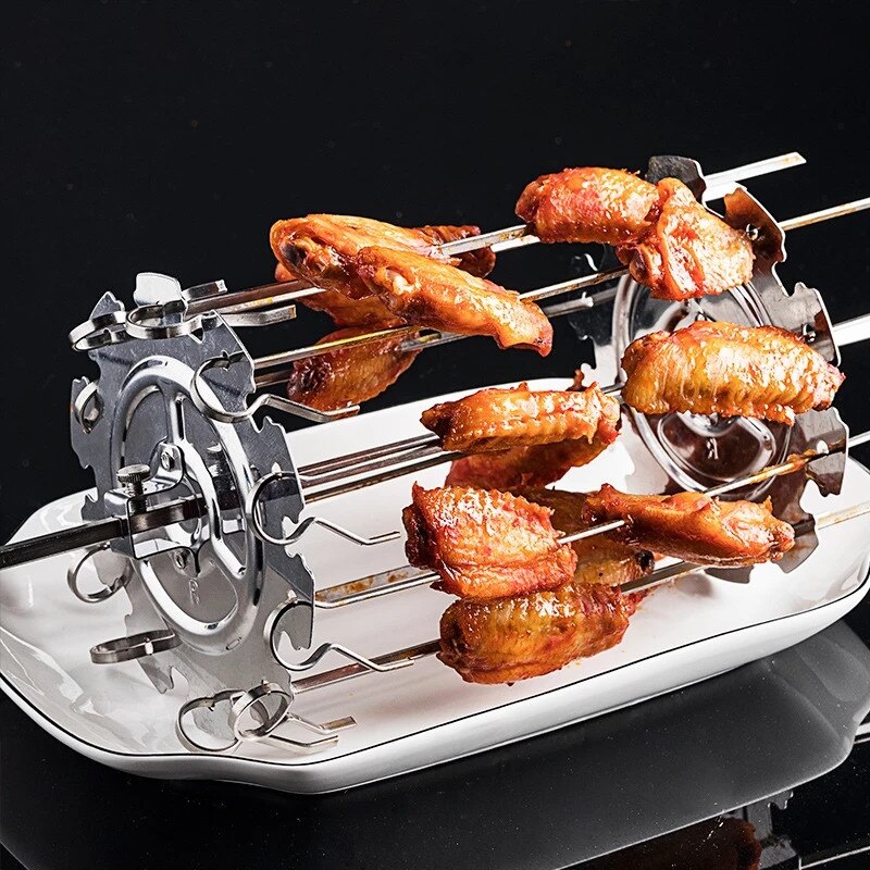 10 Vork Roestvrij Staal Gegrilde Kooi Bbq Koffiebrander Barbecue Kebab Maker Vlees Spies Machine Bbq Grill Keuken Lucht Friteuse Accessoire