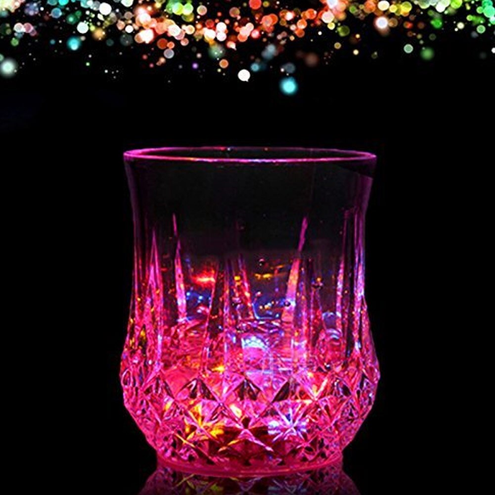 Flash Light up Cup Automatic Water Activated LED Blinking Beer Wine Cup Glow Mug TI99