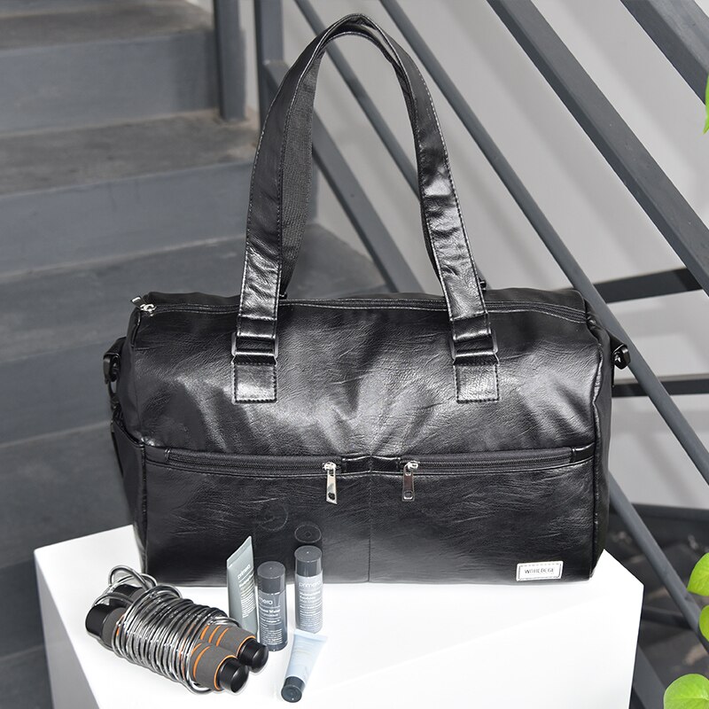 Moda Couro Pu Saco Mulheres de Grande Capacidade Mala de Viagem À Prova D' Água Saco Da Bagagem Dos Homens De Fitness Formação multi-função Bolsa