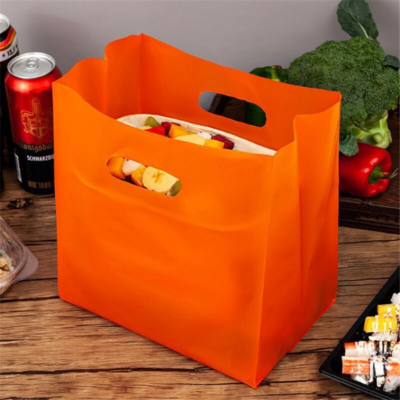 10pc Disposable Plastic Packaging Bag Baking Packaging Bag Kitchen Accessories Dessert Takeaway Bag Kitchen Gadgets Birthday.75z: Orange / S